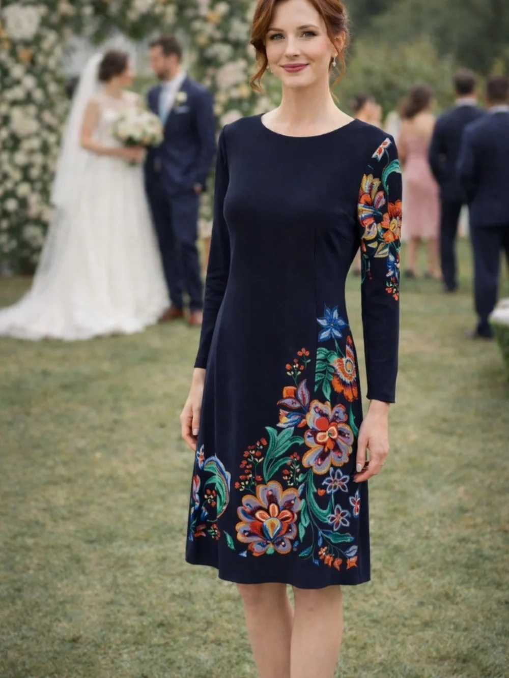 Desigual dress 10 black floral knee length crochet wedding guest event sheer - Picture 1 of 7